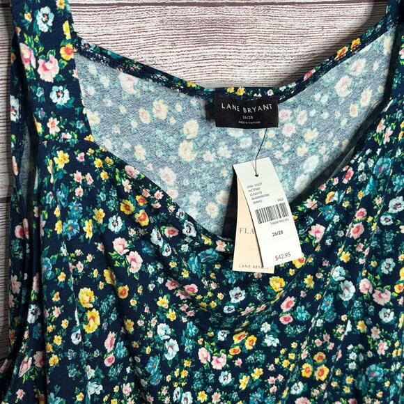Lane Bryant Sleeveless Square Neck Floral Peplum Tank Top Size 26/28 Plus New - Picture 7 of 15